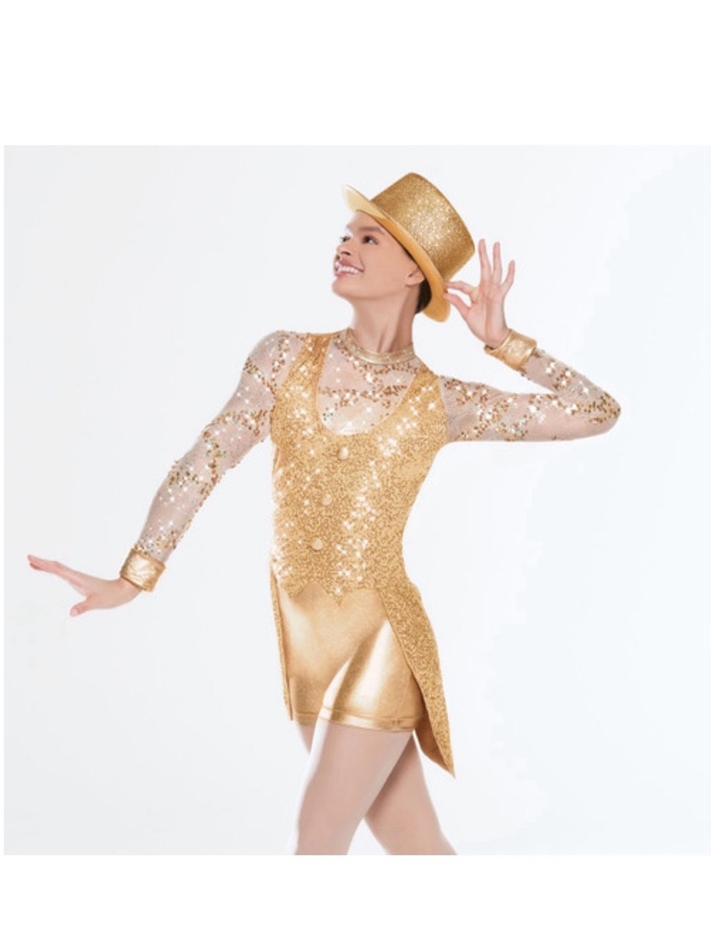 Revolution Dancewear | A Chorus Line Gold Sequin Dance Unitard Costume, XLC